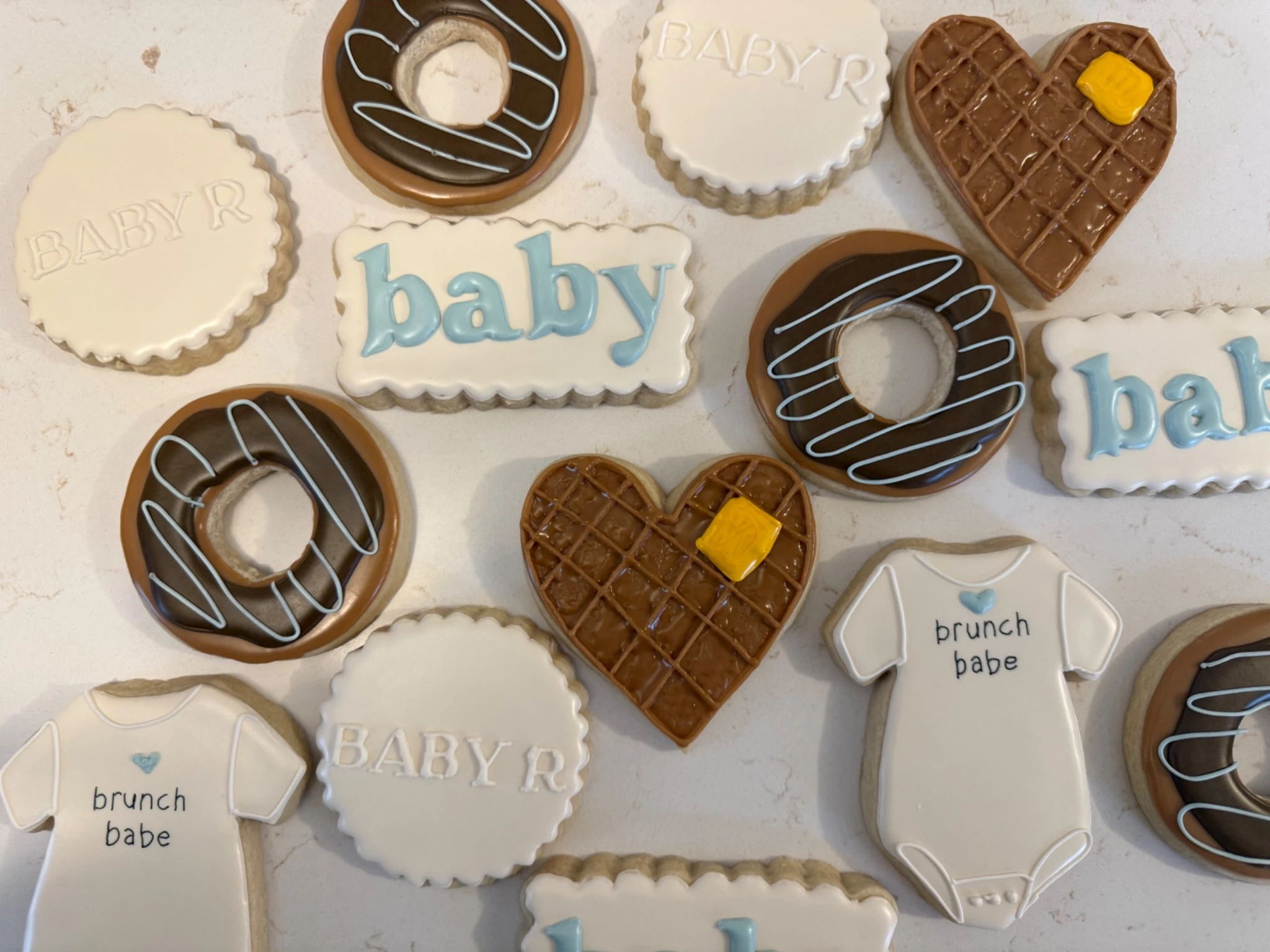 Baby Brunch baby shower decorated sugar cookies